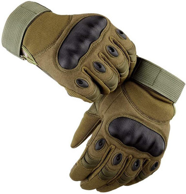 DreamPalace India Hard Knuckle Motorcycle riding Shooting Breathable gym gloves with wrist support Riding Gloves(Green)
