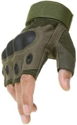 GJSHOP Knuckle Protection Tactical Hand Gloves for Bike Outdoor, Motorcycle Riding Cycling Gloves(Green)