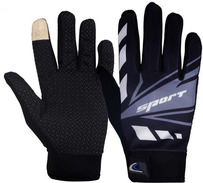 GymWar Biker Motocross Stretchable Gloves Driving Riding Gloves Driving Gloves(Black)