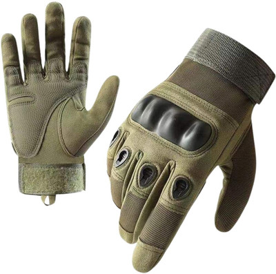 uRock Tactical Finger Gloves – Nylon Hard Knuckle Sports Gloves Riding Gloves(Green)