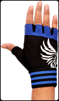 MINESFIT Gym Sports and Workout Gloves_ Gym & Fitness Gloves(Blue)