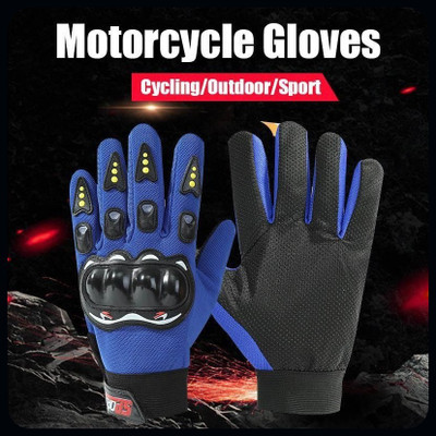 JAI SHRI Full Finger Gloves Warm Gloves Fashionable Racing Gloves-X35_ Riding Gloves(Blue)