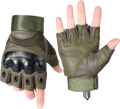 LAFILLETTE Half Finger Tactical Gloves Military Shooting Hunting Cycling And Fitness Gloves Gym & Fitness Gloves(Green)