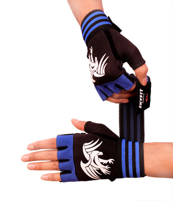 VELLY FIVE Mens&Womens BEST WRIST SUPPORT GYM SPORTS GLOVES Gym & Fitness Gloves(Black, Blue)
