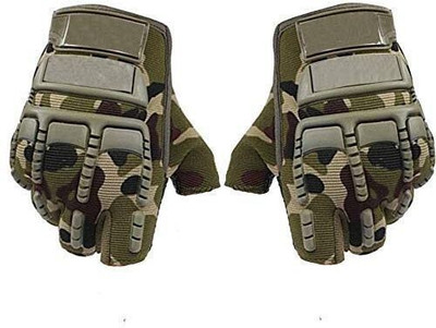 zaysoo Gloves Military Rubber Hard Knuckle Gloves Fingerless Gym & Fitness Gloves(Beige)