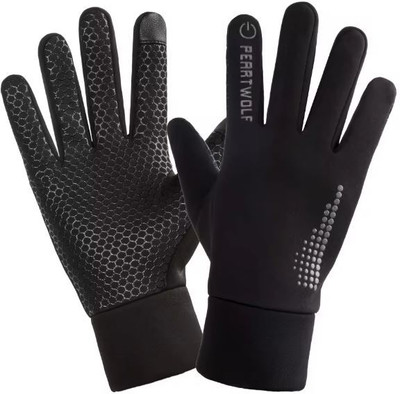 DreamPalace India Riding Winter Gloves Windproof Non-Slip Grip Lightweight Touchscreen Gloves Riding Gloves(White)
