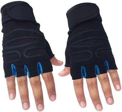 LAFILLETTE Fitness Weight Lifting Body Building Training Exercise Cycling Sport Workout Glove Gym & Fitness Gloves(Blue, Black)