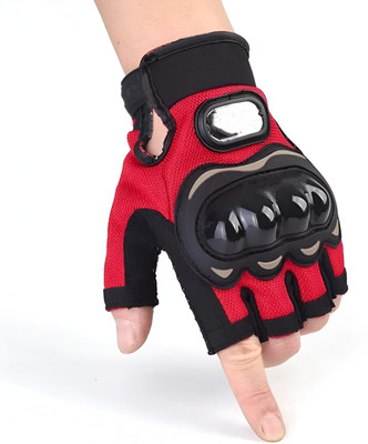 Creekmom Hand Protection Tactical & Breathable Half Fingers Bike Riding Gloves for Riders Riding Gloves(Red)