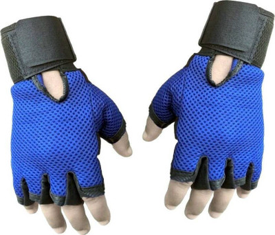 GGGONEX Sheep Leather N Riding Gloves(Blue, Black)
