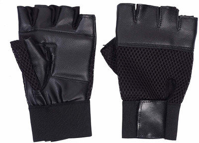 RKSON GGGONEX Gym Gloves for Weight Lifting Wrist Support Leather Gym Gloves N MSFOR RIDERo Driving Gloves(Black)