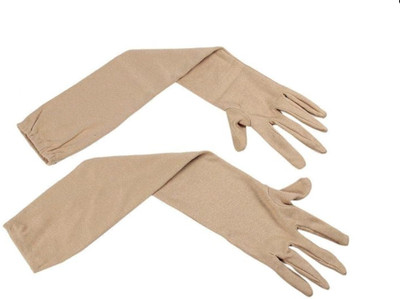 WILD BHALU Women’s UV Protection Driving Gloves – Breathable Cotton Full-Hand Sun Shield Cycling Gloves(SKIN)