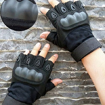 whinsy Half Finger Outdoor Sports Bike Gloves for Men and Women Gym & Fitness Gloves Riding Gloves(Black)