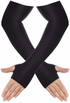 Fitness Scout Full Hand Arm Sleeve Dust and Pollution Protection for Men Women Driving Cycling Gloves(Black)