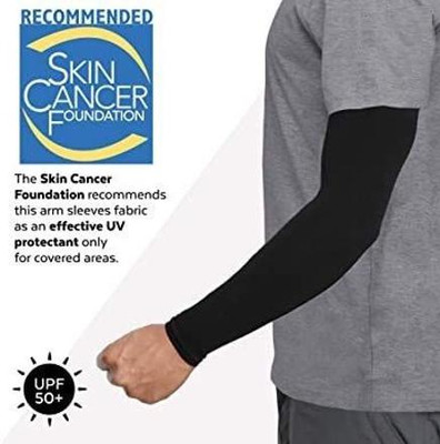 Adnate Nylon, Cotton Arm Sleeve For Men & Women(Free, Black)
