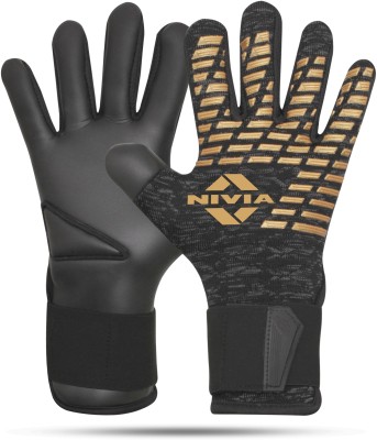 NIVIA ASHTANG Goalkeeping Gloves(Black, Gold)