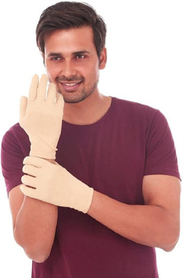 Amalya Soft Cotton Full Hand Gloves Beige Reusable Washable Protective Riding Gloves(BEING)