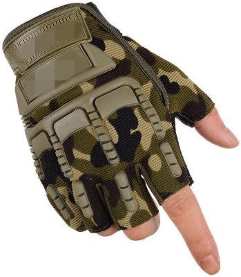 Yeahmom Stylish Fingerless Breathable & Stretchable Biking, Cycling & Riding Gloves Riding Gloves(Army Green)