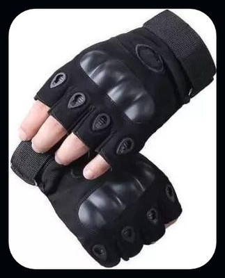 JAI SHRI Half Finger Tactical Gloves for Motorcycle Winter Gloves for Men and Women_ Driving Gloves(Black)
