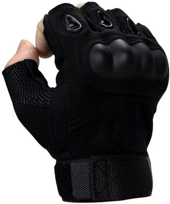 whinsy Half Comfortable Leather Padded Gym Sports Gloves For Men and Women Racing & Gym Riding Gloves(Black)