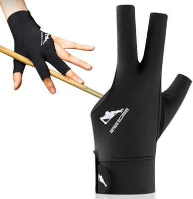 PLAY HARD Billiard Glove Comfortable Fit for Small to XL Sizes Left Hand for Pool and Billiard Gloves(Black)