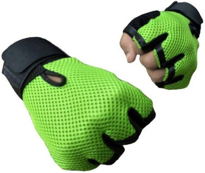 RKSON GGGONEX Leahter and netted half finger NEW MPNEWSo Riding Gloves(Green)