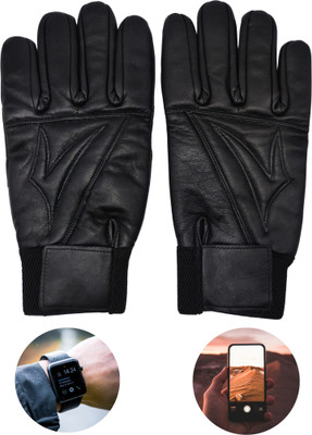 CTC CREATION Anti-Slip Touch Screen Gloves for Men & Women Riding Gloves(Black)