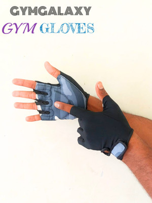 GYMGALAXY Fitness Workout Gloves for Men, Half-Finger Design, Gym & Fitness Gloves(Camouflage White)