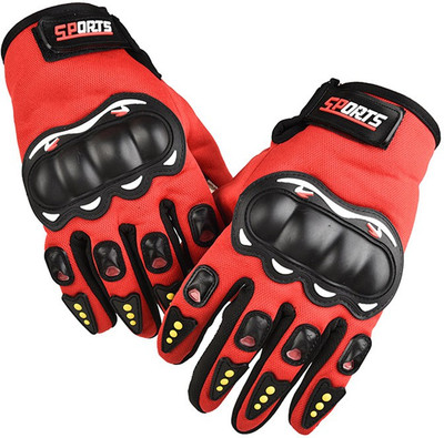 VOYARGE Motorcycle Gloves for Men, Protective Gear, Full Fingers, Breathable-X12 Riding Gloves(Red)