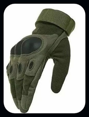 JAI SHRI Bike Riding Gloves Full Finger Tactical Gloves (Green)_ Driving Gloves(Green)
