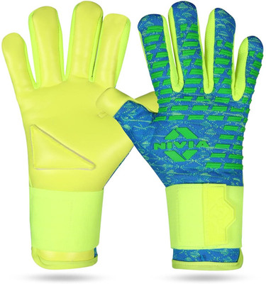 NIVIA Ashtang- Large(2024-25 Model)Football Goalkeeping Gloves(Green, Blue)