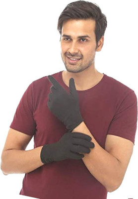 Lumicub Men & Women Cotton Hand Half Gloves for Sun Protection from Pollution Driving Gloves(Black)