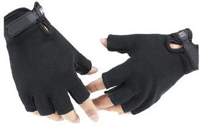 Shopfleet Half Finger Non-Slip Riding Breathable Bike Motorcycle Gloves Gym & Fitness Gloves(Black)