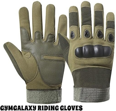 GYMGALAXY Riding Gloves for Bike Motorcycle Gloves | Full Finger Gloves Riding Gloves(Green)
