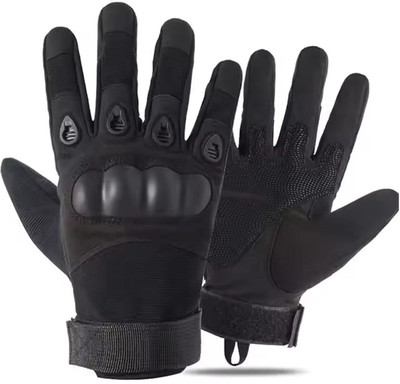 MELZRON Full Finger Winter Bike Riding Tactical Hand Gloves for Men Bike Racing Driving Gloves(Black)