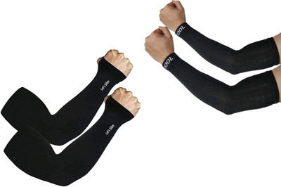 Homeistic Applience Cotton UV Protection Arm Sleeves/Hand Socks - Fingerless, Sun Protection Gloves Gym & Fitness Gloves(Black)