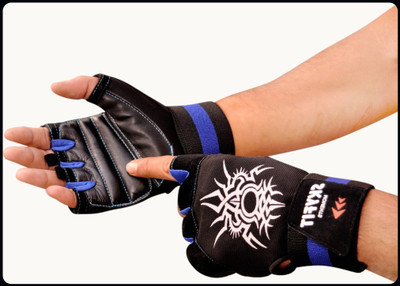 JAI SHRI Black & Blue Sport Gloves For Men & Women(G-V-138 )_ Riding Gloves(Black, Blue)