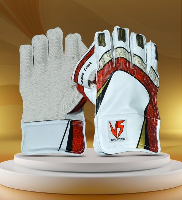 VS Sports WICKET KEEPING GLOVES Wicket Keeping Gloves(White, Red)