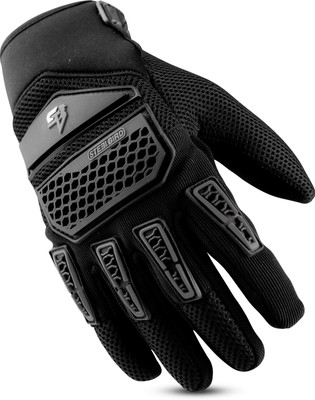 Steelbird Adventure A-2 Full Finger Bike Riding Gloves with Touch Screen Sensitivity Riding Gloves(Black)