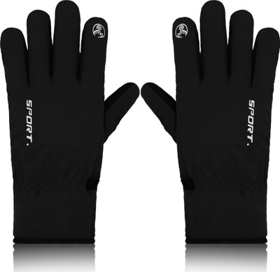 Aseenaa Winter Cold Gloves Outdoor Keep Warm Touch Screen Riding Driving Unisex Glove Driving Gloves(Black)