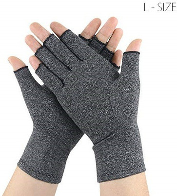 MOMISY Arthritis Gloves Women Men Hand Compression Gloves for Typing1 Pair,Grey Large Gym & Fitness Gloves(Grey)