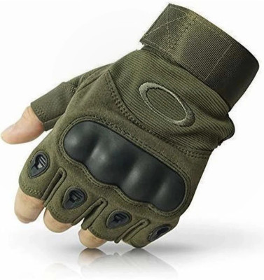 HOC Army Half Finger Tactical Gloves Military Army Shooting Hunting Climbing Cycling Gym & Fitness Gloves(Green)