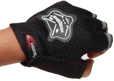 uRock Knighthood Motorcycle Half Hand Grip Gloves Riding Gloves(Black)
