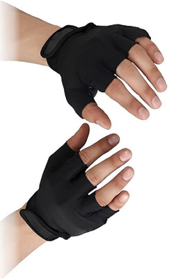 ShopiMoz Half Finger Exercise Gloves with Wrist Wrap Support Gym Gloves for Women/Men Gym & Fitness Gloves(Black)
