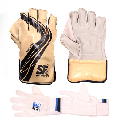 Saifi Sports Cricket Wicket Keeping Gloves & Best Quality Cotton Padded Inner For Men Wicket Keeping Gloves(Multicolor)