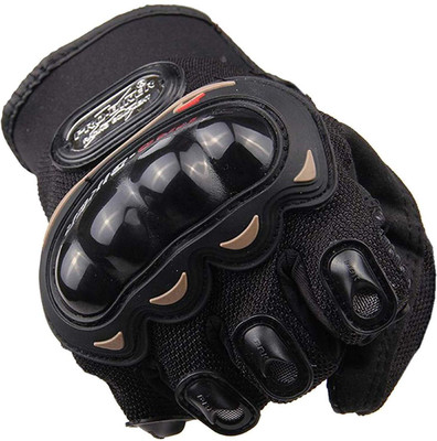 ZARRY Full Finger Winter Bike Riding Hand Gloves with Knuckle Protection & Arm Sleeves Driving Gloves(Black)