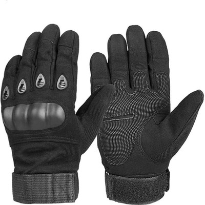 zaysoo Full Finger Bike Gloves Hard Knuckle Motorcycle Bike Riding Gym & Fitness Gloves(Black)