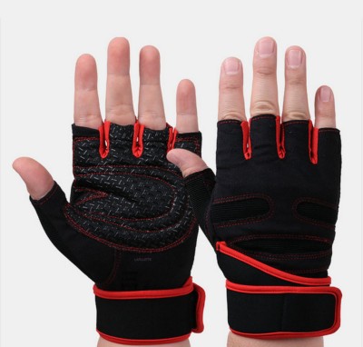 LAFILLETTE Fitness Weight Lifting Body Building Training Exercise Cycling Sport Workout Glove Gym & Fitness Gloves(Red, Black)