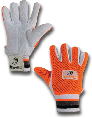 SHEADER Nexa X 1 Wicket Keeping/Tennis Cricket Inner Gloves with Air Smash Padded Wicket Keeping Gloves(Orange)