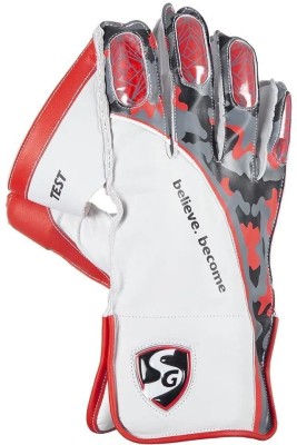 SG Test- Mens(17+) (2022/23) Wicket Keeping Gloves(White, Red, Camo Grey/Black)