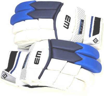 EM GT 4.0 Mens (17+)-RH Cricket Batting Gloves(White, Blue)